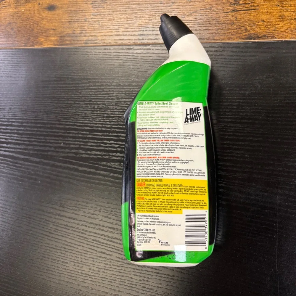 Lime A Way Toilet Bowl Cleaner Thick Gel Formula Destroys Lime CalciumRust 24 Oz
